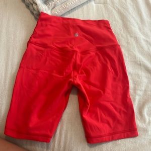Lululemon 8” red align biker shorts